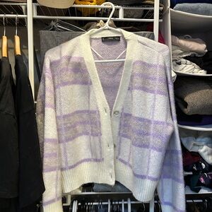 Mango Check Knitted Cardigan S